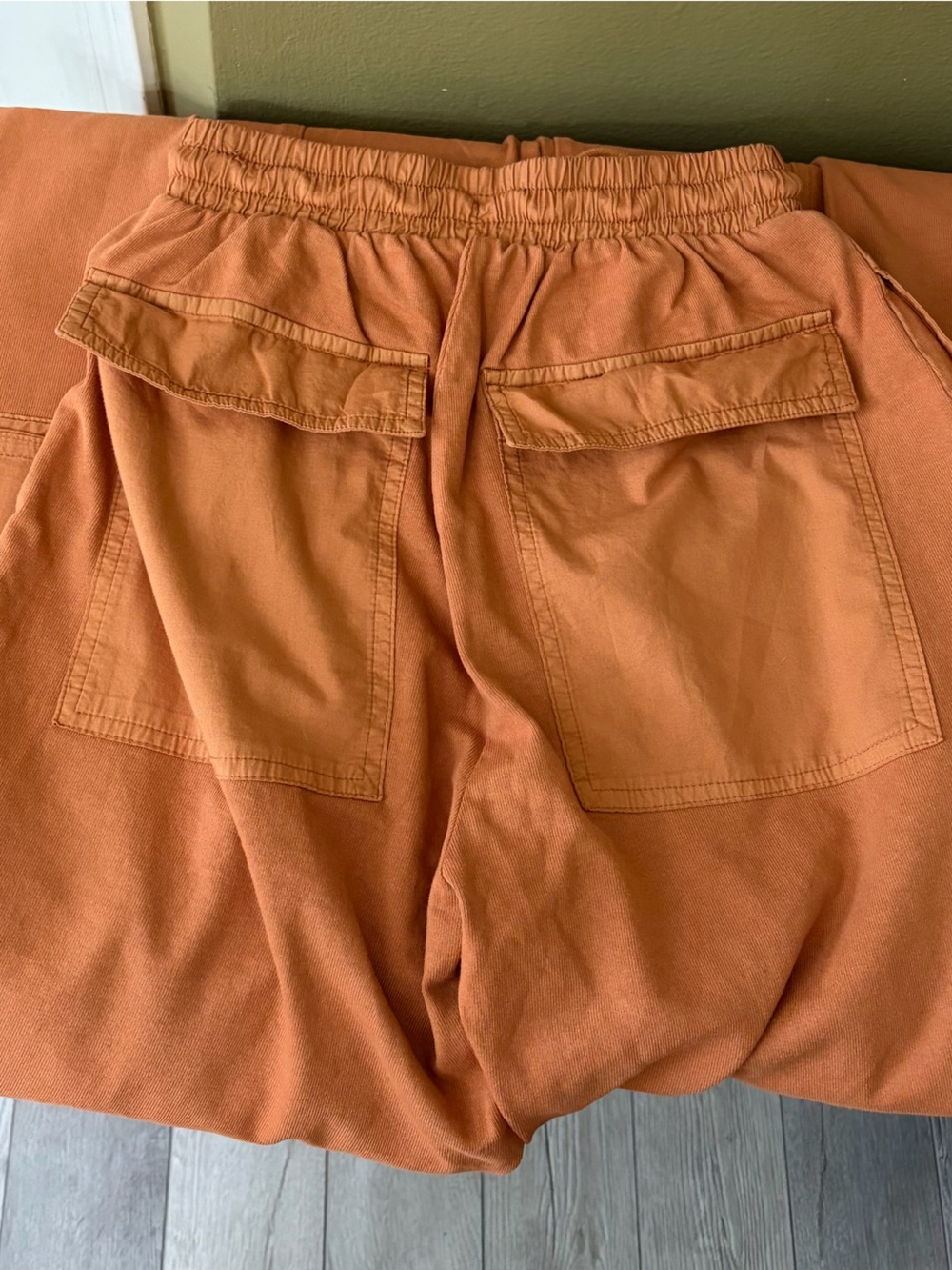 Zara Washed-Effect Cargo Pants Burnt Orange Size Small - Picture 8 of 11
